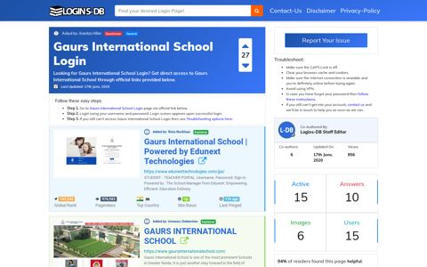 Gaurs International School Login - Logins-DB