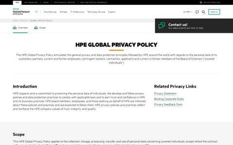 HPE Global Master Privacy Policy | HPE