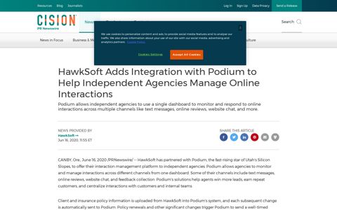 HawkSoft Adds Integration with Podium to Help Independent ...