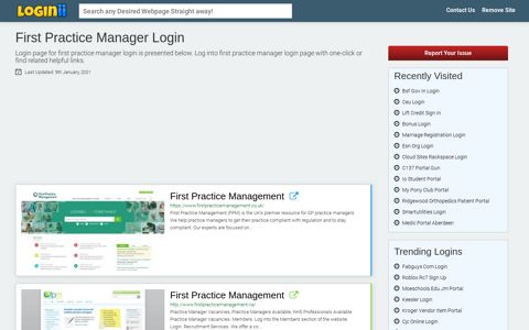 First Practice Manager Login - Loginii.com