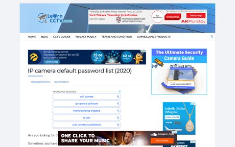 IP camera default password list (2020) - Learn CCTV.com