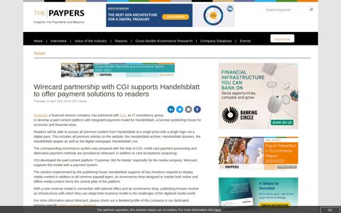 Wirecard partnership with CGI supports Handelsblatt to offer ...