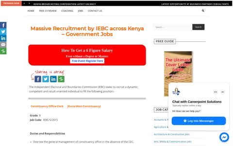 Massive Recruitment by IEBC across Kenya – Government Jobs