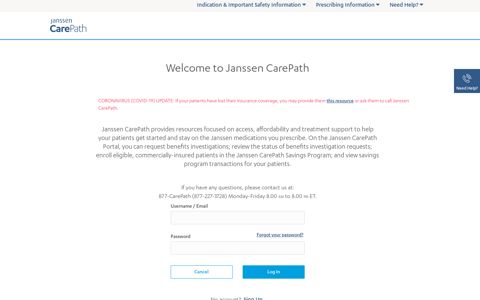 Login - Janssen CarePath