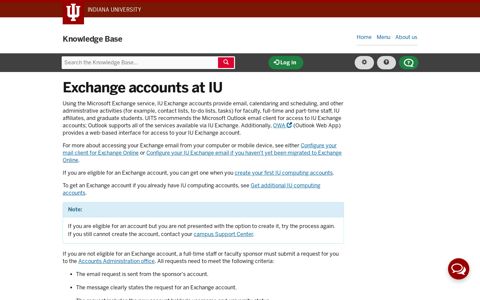 Exchange accounts at IU