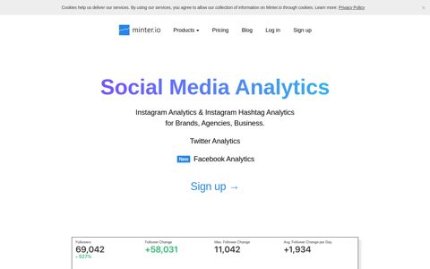 Minter.io: Instagram, Twitter and Facebook Analytics