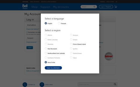 Bell Aliant For Your Home - My Account - FibreOP