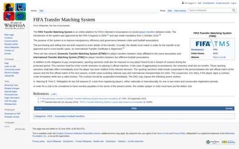 FIFA Transfer Matching System - Wikipedia