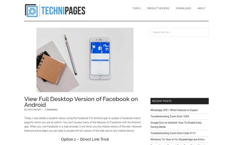 Android: View Full Version Of Facebook - Technipages
