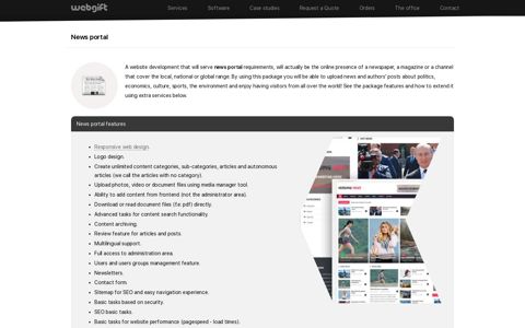News portal - Web development plan – Features - Services ...
