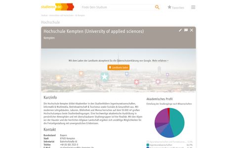 HS Kempten – Liste der Studiengänge - Studieren.de