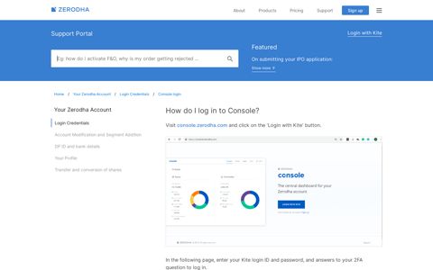 How do I log in to Console? - Support - Zerodha