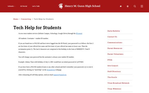Tech Help for Students - Gunn High School