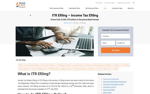 ITR Efiling – How to File ITR, Income Tax Efiling Login, Income ...