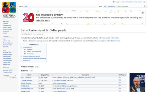 List of University of St. Gallen people - Wikipedia