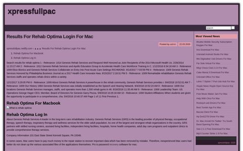 Results For Rehab Optima Login For Mac - xpressfullpac