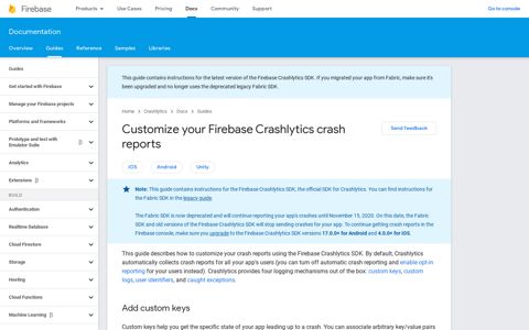 Customize your Firebase Crashlytics crash reports