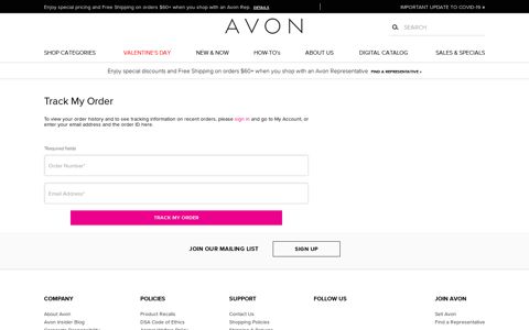 Avon Order Tracking - Order History, Track My Order