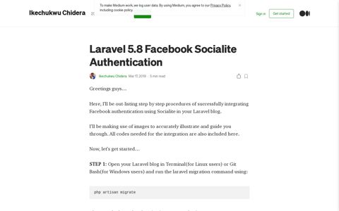 Laravel 5.8 Facebook Socialite Authentication | by Ikechukwu ...