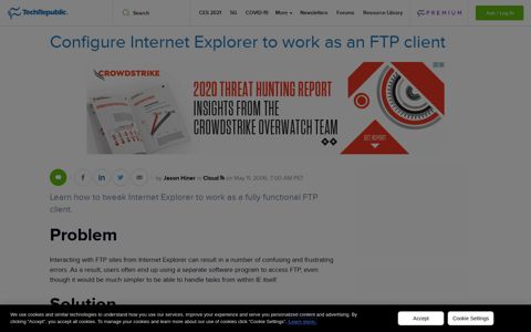 Configure Internet Explorer to work as an FTP client ...