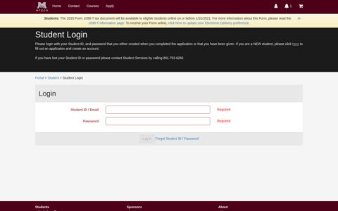 Student Login - Student Portal