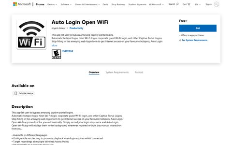 Get Auto Login Open WiFi - Microsoft Store