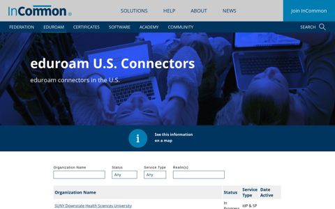 eduroam U.S. connectors - InCommon