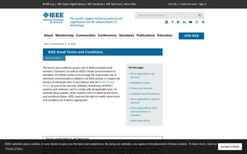 IEEE Email Terms and Conditions - IEEE