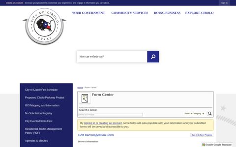 Golf Cart Inspection Form - Cibolo, TX - Official Website