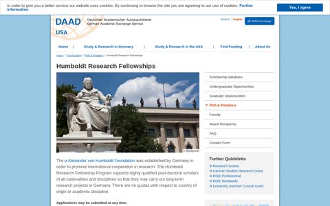 Humboldt Research Fellowships | DAAD Office New York