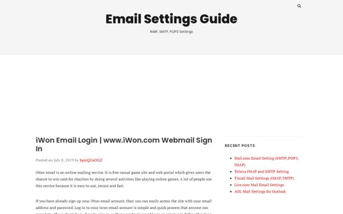 iWon Email Login | www.iWon.com Webmail Sign In - Email ...