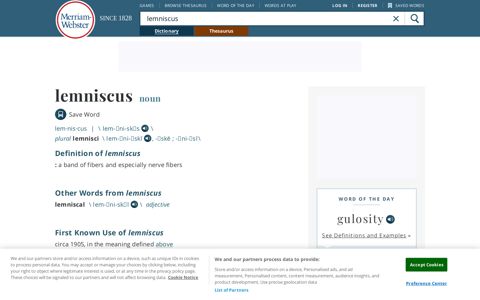 Lemniscus | Definition of Lemniscus by Merriam-Webster