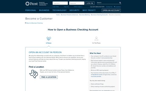 Become A Customer - Frost Bank
