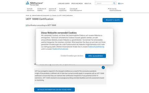 IATF 16949 Certification | WO | TÜV Rheinland