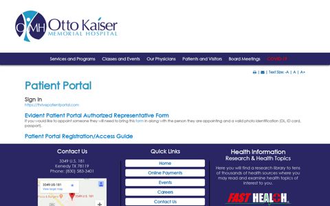 Patient Portal - Otto Kaiser Memorial Hospital