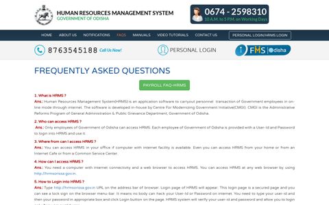 FAQs - HRMS