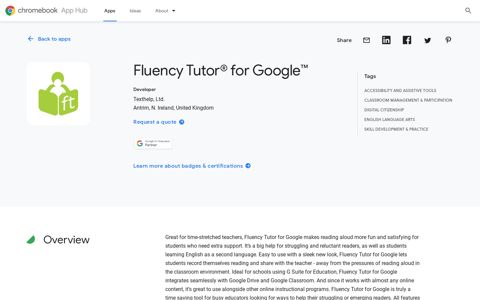 Fluency Tutor® for Google - Chromebook App Hub