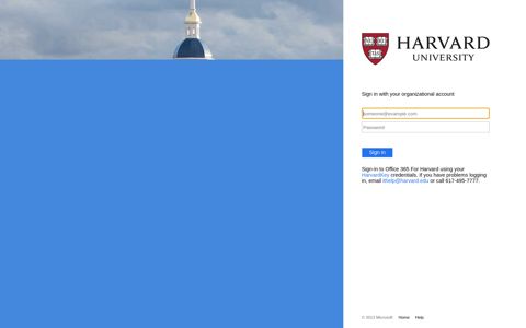 Office 365 for Harvard - Sign In