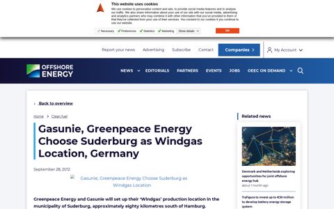 Gasunie, Greenpeace Energy Choose Suderburg as Windgas ...