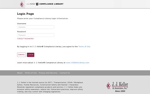 Compliance Library - J. J. Keller & Associates, I - Login