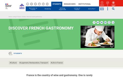 French gastronomy | Campus France