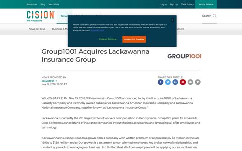 Group1001 Acquires Lackawanna Insurance Group
