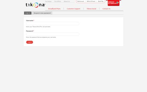 User account | Tikona Infinit Pvt. Ltd