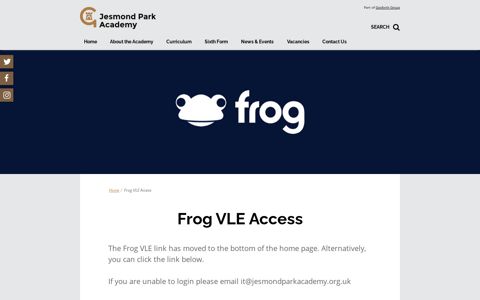 Frog VLE Access - Jesmond Park Academy