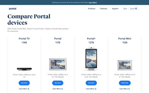 Compare Portal products | Portal from facebook
