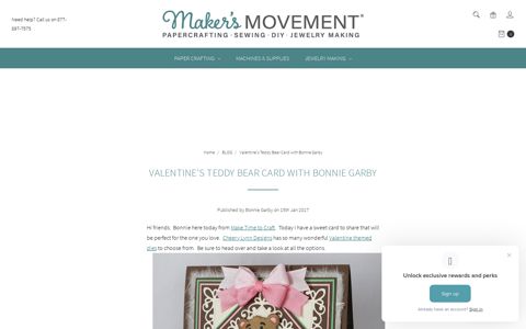 Valentine's Teddy Bear Card with Bonnie Garby - Maker's Movement