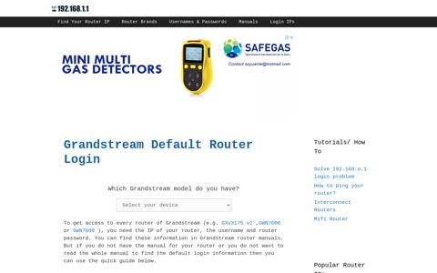 Grandstream routers - Login IPs and default usernames ...