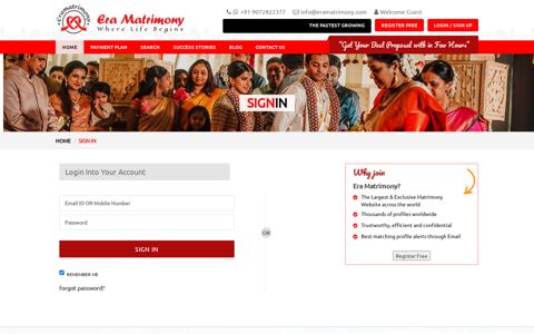 Member Login - Matrimonial Website | Kerala Marriage ...
