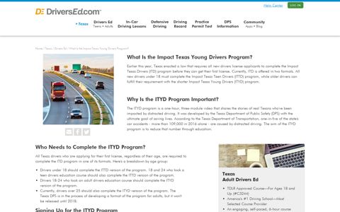 What is the Impact Texas Young Drivers Program? - ITYD ...