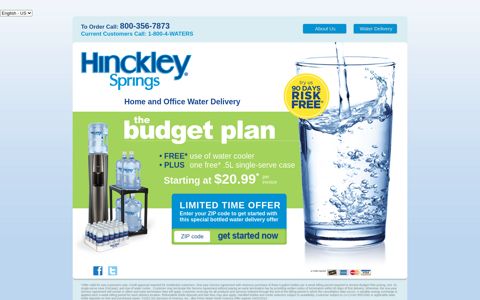 Home & Office Bottled Water Delivery | Hinckley Springs ®